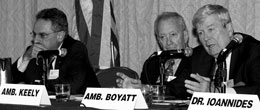 Panel IV (L-R): Ambassadors Theros, Keely, and Boyatt.